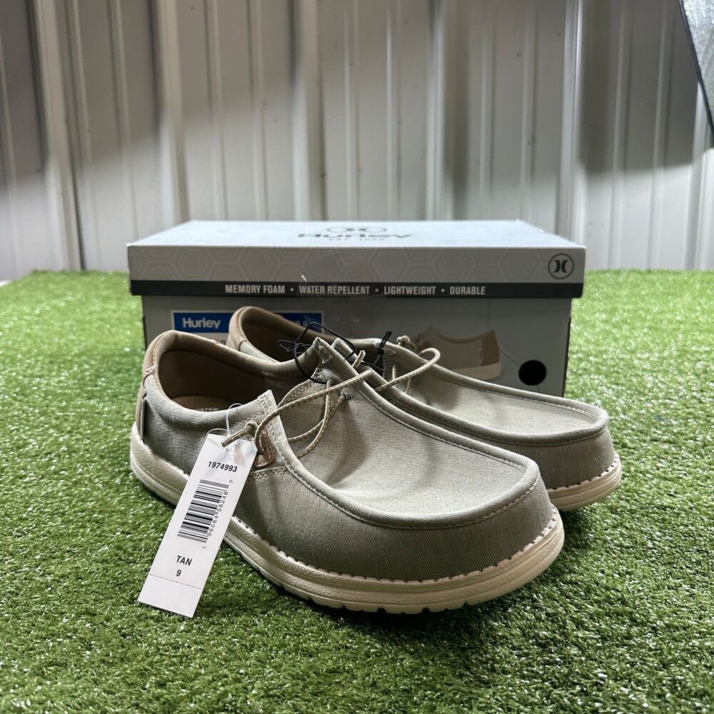 Hurley Nesota Men's Size 9 Tan Canvas Slip-On Loafers NIB